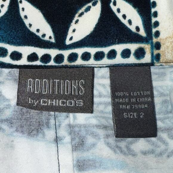 Chicos Additions Shirt Jacket Women's L Boho Tribal Artsy Patchwork Casual Top - Picture 5 of 8